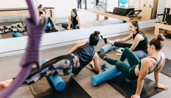 Three women stretching at a lifeready physio